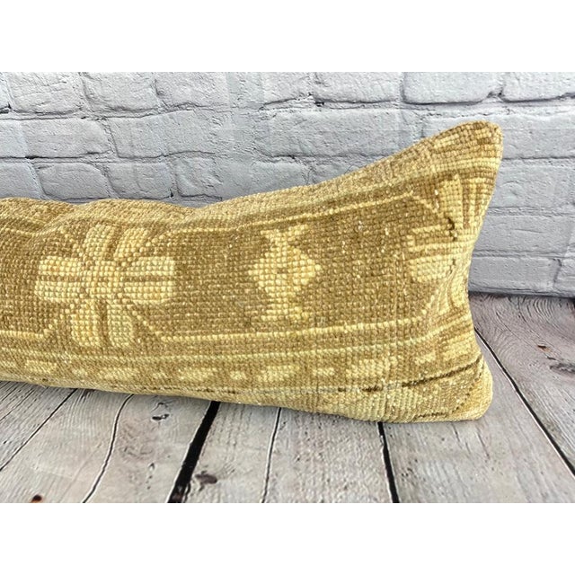 Turkish 12 x 36 Lumbar Rug Pillow Road Serene Turkish Pillow Cushion Cover For Sale - Image 3 of 4