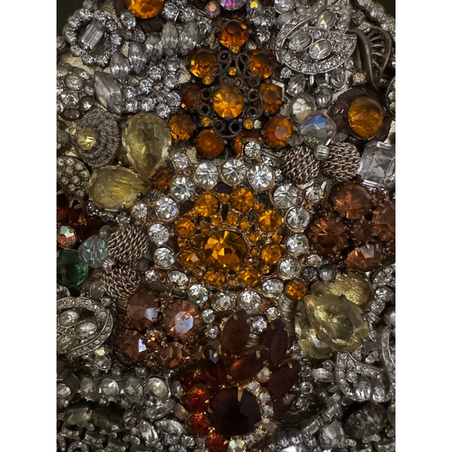 1970s Costume Jewelry Christmas Tree Collage Framed Wall Art For Sale - Image 10 of 12