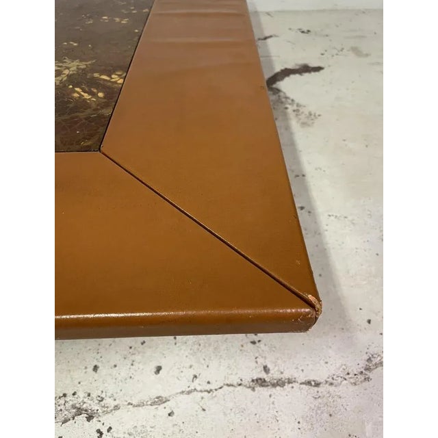 Large Leather Living Room Table, 1960s For Sale - Image 4 of 9