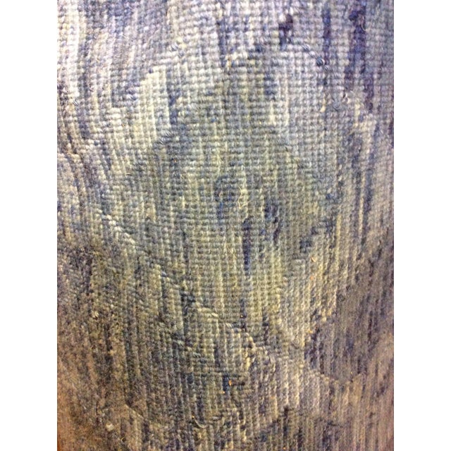 Navy Blue Contemporary Geometric Handcrafted Pashmina Euro Rug by Doris Leslie Blau For Sale - Image 8 of 8