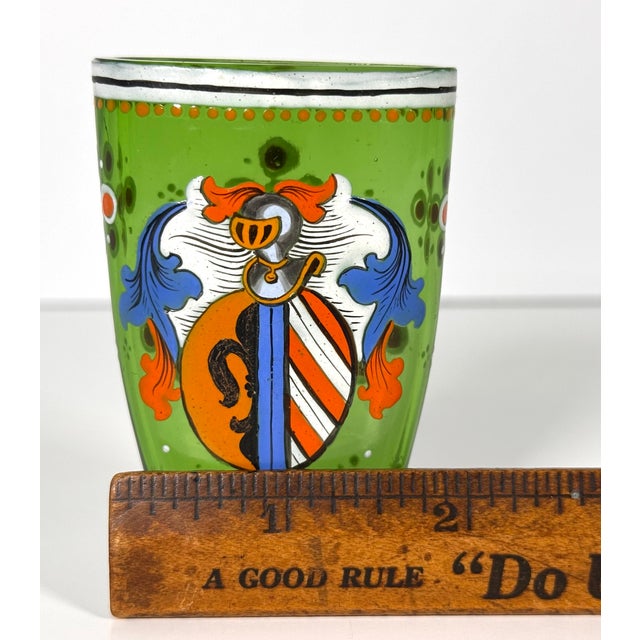 Late 19th Century Bohemian Heraldic Armorial Art Glass Pocket Beaker For Sale - Image 17 of 18