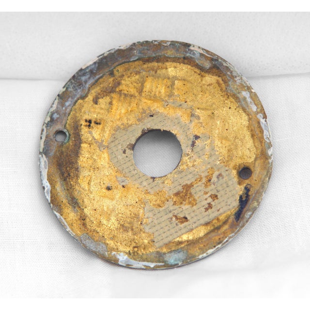 Antique Basket Weave Dummy Door Knob With Matching Rosette For Sale - Image 6 of 6