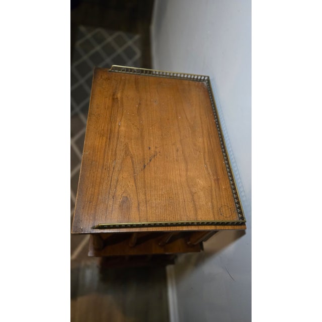 Late 19th Century 3-Tier Wood Étagère With Brass Gallery and Drawer For Sale - Image 16 of 16