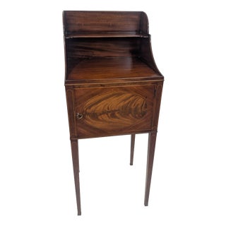 Antique Georgian Bedside Table in Mahogany with Marquetry For Sale