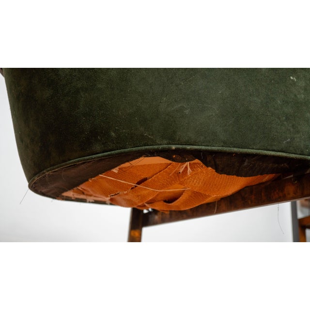Vintage 1980s Milo Baughman Attr. Forest Green Suede & Bronze For Sale - Image 17 of 17