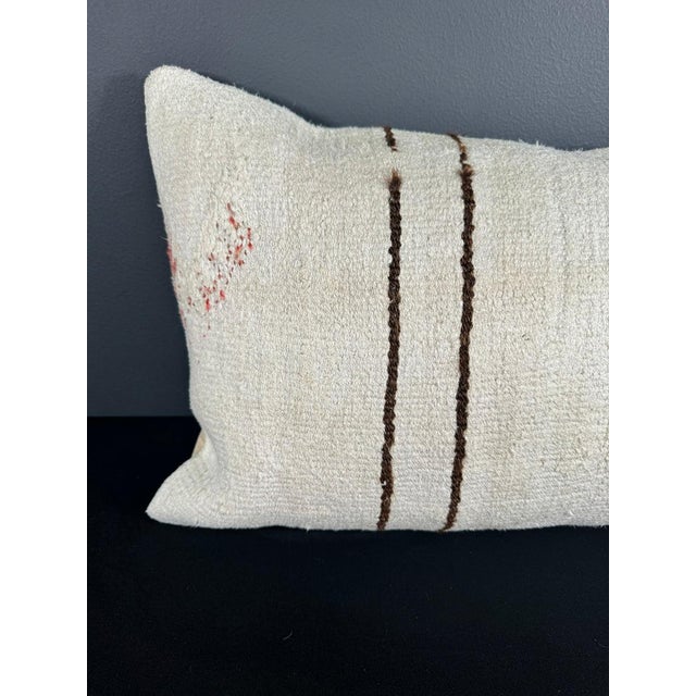 Contemporary Turkish Hemp Pillow Cushion Natural Beige Brown Pillow Cushion Cover 16" x 24" For Sale - Image 3 of 4
