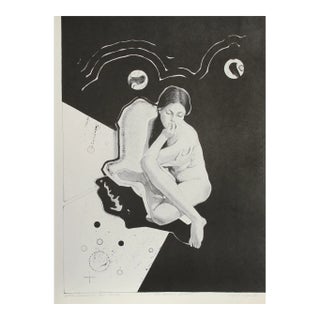 Woman Dreaming of two Circles, Robert Eagerton Lithograph For Sale