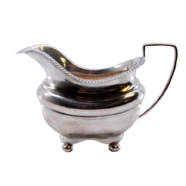 Silver Creamer with Grooved Edge and Round Feet For Sale - Image 11 of 11