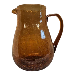Vintage Amber Crackle Creamer/Pitcher