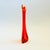 A mid century swung glass vase from the Epic line by Viking. Vibrant persimmon orange with a free form shape around the...