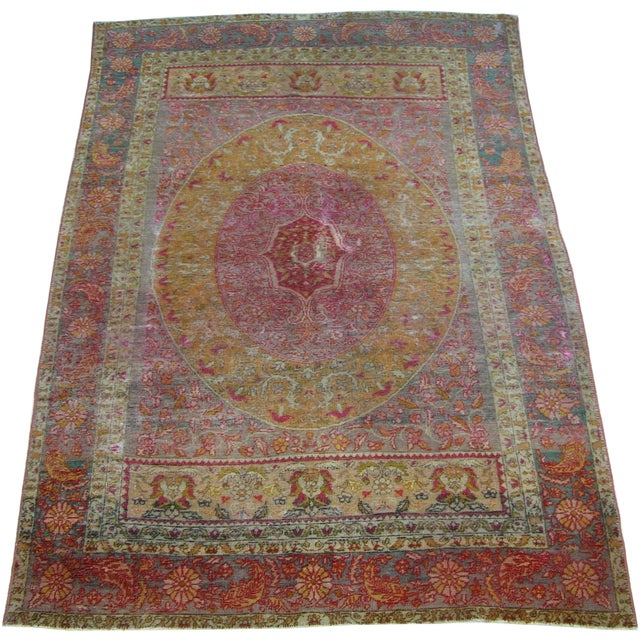 Antique Turkish Rug 6.1x4.2 For Sale - Image 4 of 4