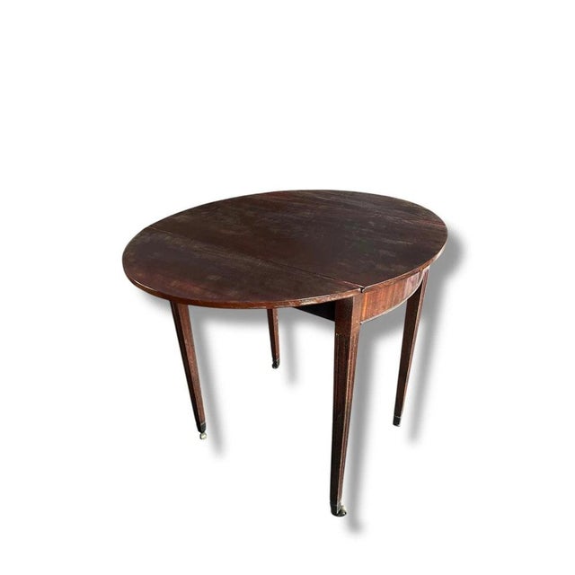 Contemporary Mahogany Extendable Drop Leaf Table with Castors For Sale - Image 3 of 7