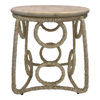 Laura Kirar for Baker Organic Modern Rope and Wood Chavela End Table For Sale