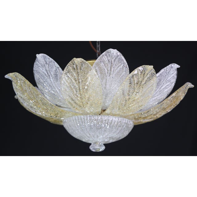 Vintage Italian Murano Glass Amber and Trasparent Ceiling Light For Sale - Image 10 of 13