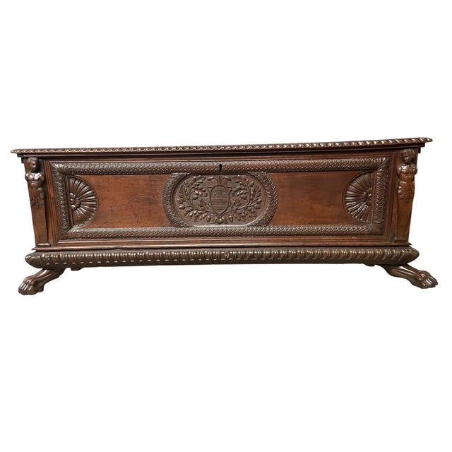 Antique Renaissance Cassone in Walnut, 1580 For Sale - Image 10 of 10