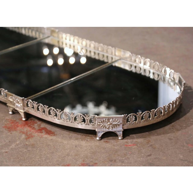 Early 19th Century 19th Century French Silvered Bronze Four-Piece Mirrored "Surtout De Table" For Sale - Image 5 of 12
