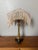 Stone Mid 20th Century Victorian Footed Marble and Brass Table Lamp With Fabric Fringe/Tassel Lamp Shade For Sale - Image 7 of 11