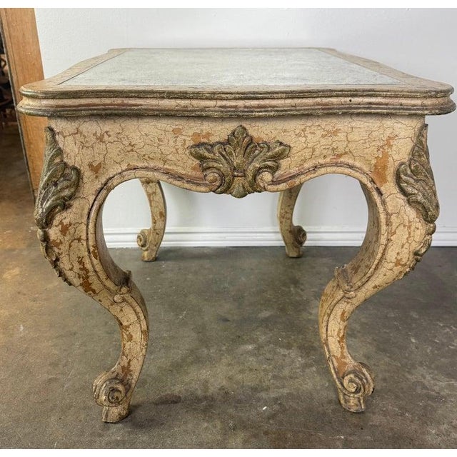 Antique Continental Giltwood Coffee Table With Original Foxed Mirror For Sale - Image 13 of 15