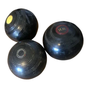 Set of 3 Vintage 1960s Black Yard Balls