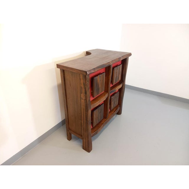Vintage Brutalist Bar Cabinet in Elm by Aranjou, 1960s For Sale - Image 6 of 18