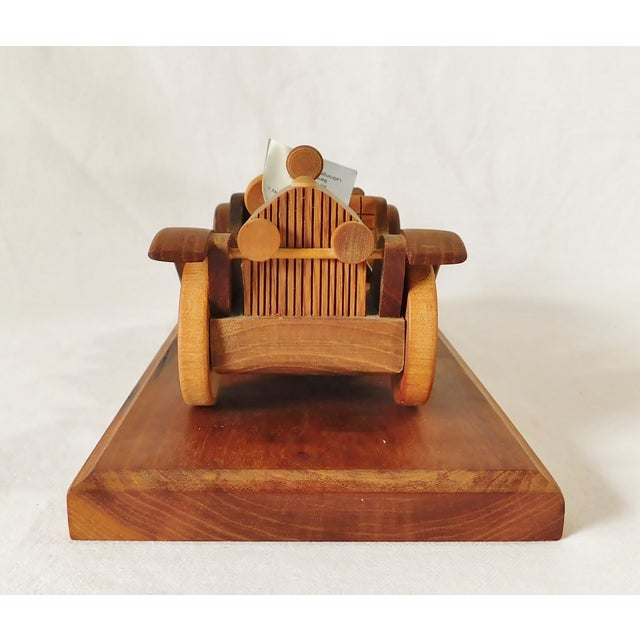 1980s Brewster Coachworks Handcrafted Wood Vintage Antique Car Pen Holder Desk Set For Sale - Image 5 of 8