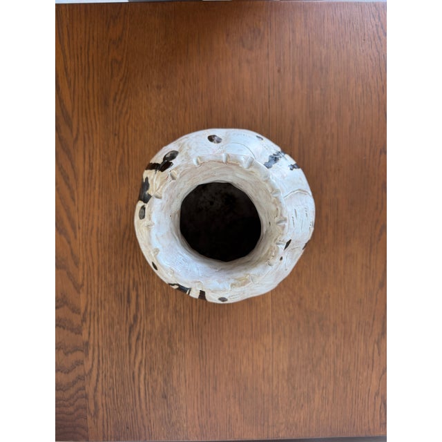Black 1970's Vintage Polly Abstract Studio Art Pottery Ceramic Vase - Signed For Sale - Image 8 of 17