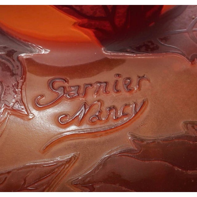 1900s Monumental French Signed Émile Gallé Art Nouveau Cameo Glass Vase. For Sale In Miami - Image 6 of 11