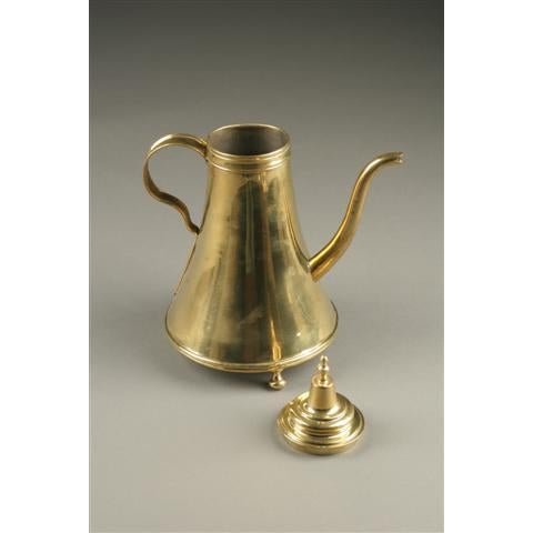 Coffee 19th Century Dutch Brass Coffee Pot With Turned Legs For Sale - Image 8 of 9
