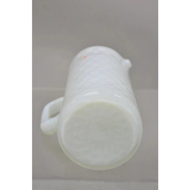 Vintage Murano White Italian Venetian Mid Century Modern Glass Water Pitcher For Sale - Image 9 of 10
