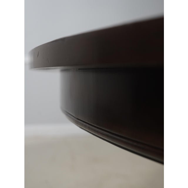 Large Round Mahogany Dining Pedestal Conference Table For Sale - Image 10 of 14