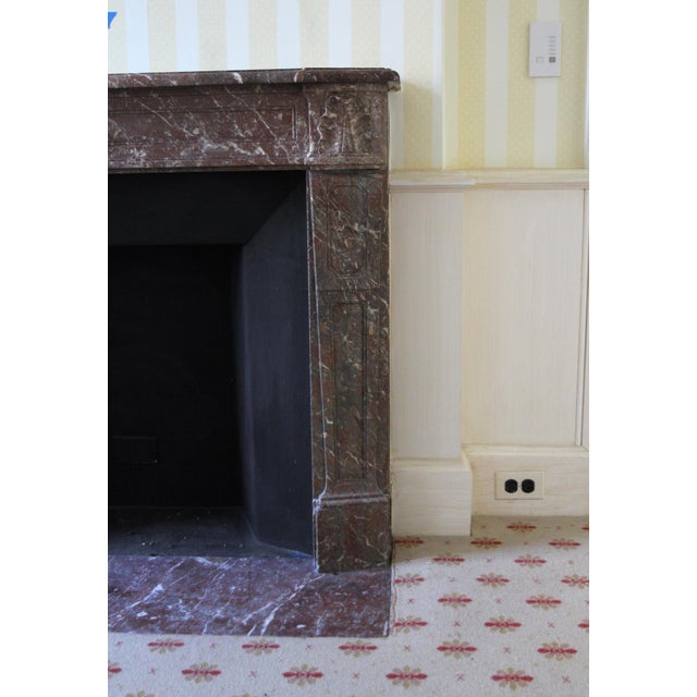 Waldorf Astoria Rouge Royal Marble Mantel For Sale - Image 10 of 12