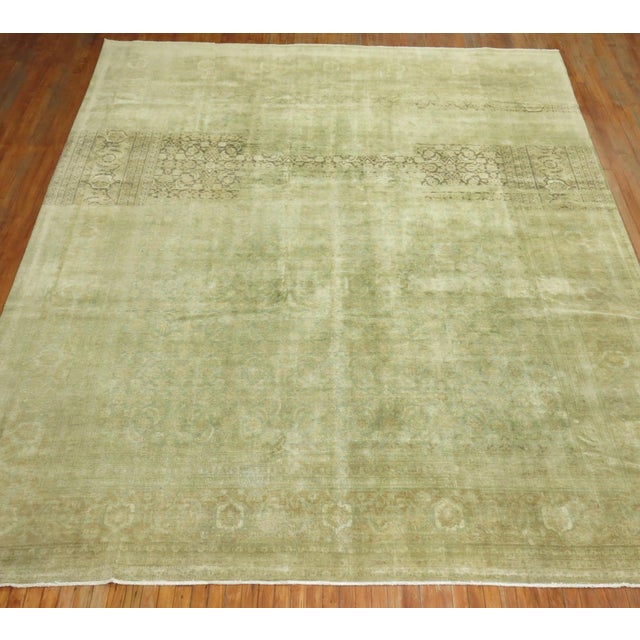 A Classic Herati Motif Abrashed Persian Tabriz Rug ~ circa 1920