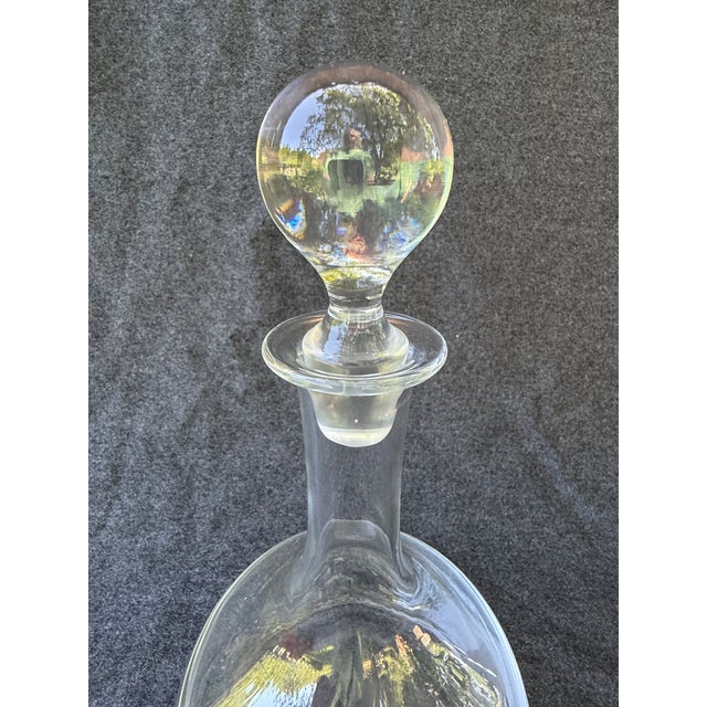 Contemporary heavy, minimalist William Yeoward crystal decanter. Marked on the base with an etched logo and name....