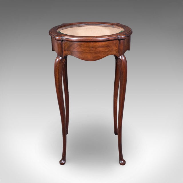 Small Antique Bijouterie Table, English, Glass Display Case, Edwardian, c.1905 For Sale - Image 4 of 12