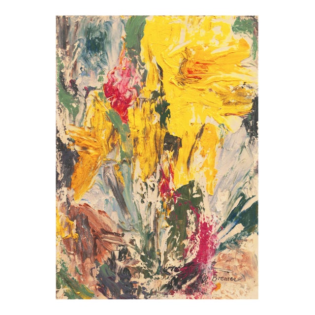 'Action Abstract, Sage and Pineapple' by Marlene Bremer For Sale