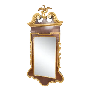 19th Century American Federal Chippendale Giltwood and Mahogany Wall MIrror