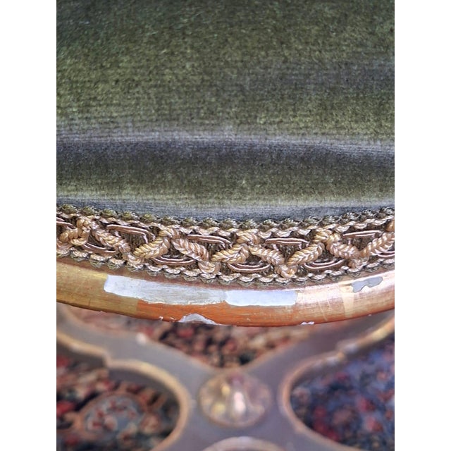 Green Chairs in Lacquered and Gilded Wood with Green Velvet Upholstery, 1940s, Set of 2 For Sale - Image 8 of 18