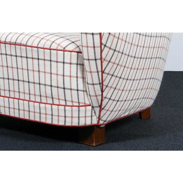Danish Cabinetmaker Lounge Chair in Wool, 1940s For Sale - Image 6 of 8