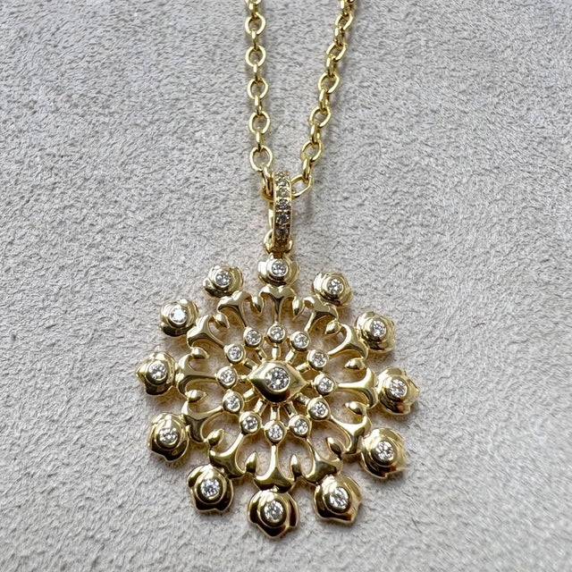Created in 18 karat yellow gold Diamonds 0.40 carat approx. Chain sold separately About the Designers ~ Dharmesh & Namrata...