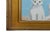 Folk art kitten, cat portrait study, oil painting on artist canvas panel. Included are the antiqued gold wood frame and...