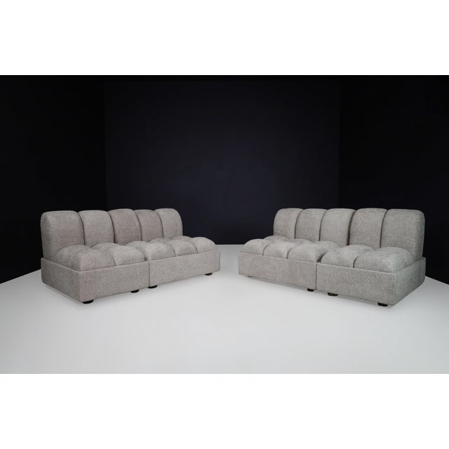 Vintage Italian Modular Sofa or Lounge Chairs, 1970s, Set of 4 For Sale - Image 3 of 18