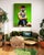 Cedric Vu "Do You Smell Fumes?" Tufted Yarn Self Portrait, Gas Mask Figure, Electric Green, Contemporary California Textile Art, Pop Art, 2025 For Sale In San Francisco - Image 6 of 8