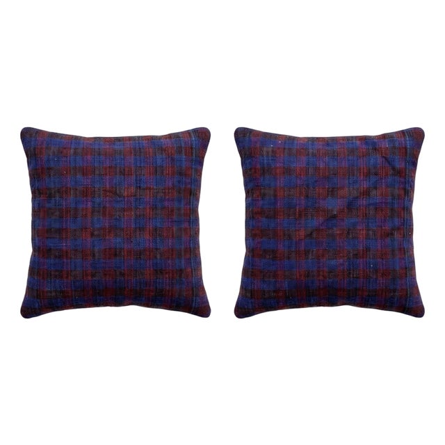 Turkish Oushak Kilim Pillow Cover 18'' X 20'' - Set of Two For Sale