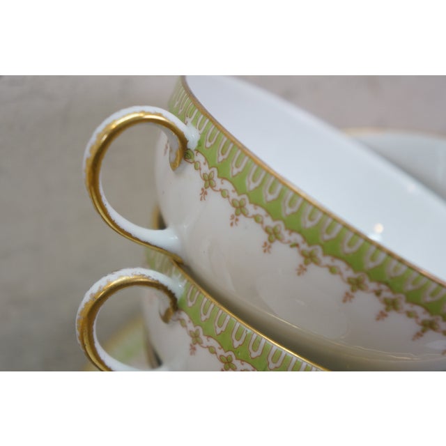 Antique William Guerin & Co Limoges France Dinner Service for 12 - 100pc Lot For Sale - Image 9 of 18