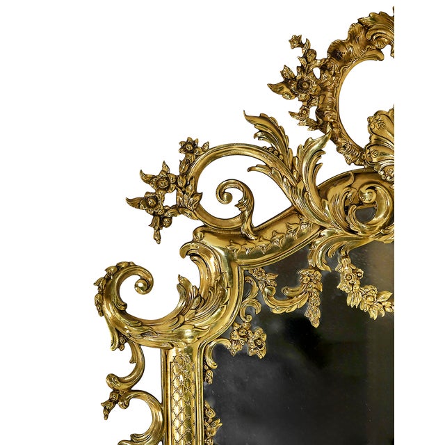 Vintage French Brass Wall Mirror, 1960s For Sale - Image 6 of 9
