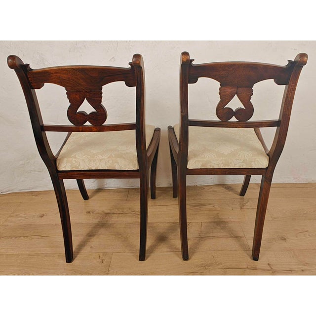 Victorian Chairs in Carved Upholstered Mahogany, 1890, Set of 2 For Sale - Image 11 of 18
