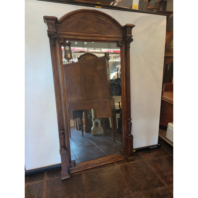 American Victorian Pier Mirror Walnut 1860s Very Tall For Sale - Image 4 of 7