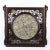 A captivating Chinese antique table screen featuring a magnificent, intricately carved jade central disc inlaid into a...