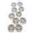 1910s Crown Staffordshire Fine Bone China Salad Plates Black Art Deco Bands With Floral Bouquets – Made in England -Set of Ten For Sale