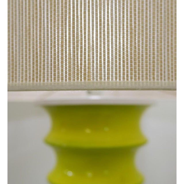 1970s Green Ceramic Table Lamp, 1970s For Sale - Image 5 of 10